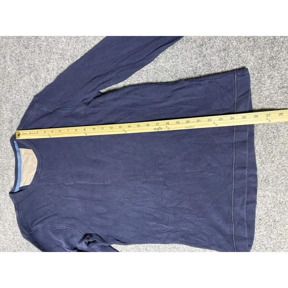 Banana Republic Shirt Mens S Blue Long Sleeve Thermal Waffle Knit Slim